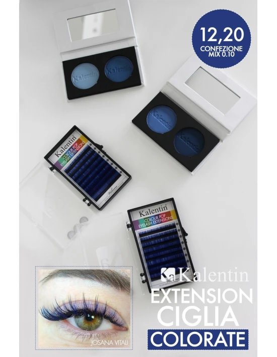 Extension ciglia blu D Ø0,10 - MIX | Kalentin