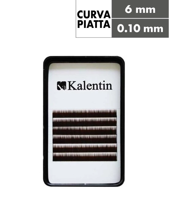 Extension sopracciglia castano scuro curva piatta Ø0,010 - 6mm | Kalentin