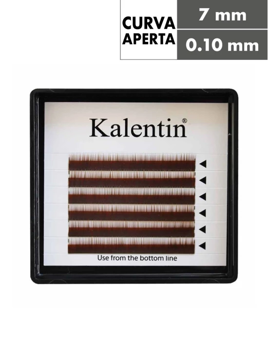 Extension sopracciglia castano curva aperta Ø0,010 - 7mm | Kalentin