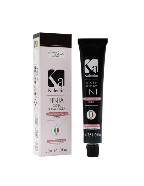 Tinta per ciglia e sopracciglia castano dorato mogano - 30ml | Kalentin