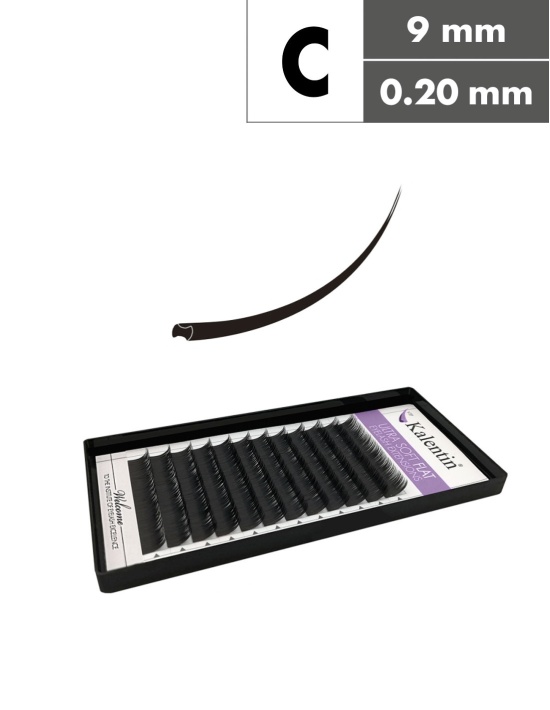 Extension Ciglia Semi-Flat C Ø0,20 - 9mm| Kalentin cosmetici
