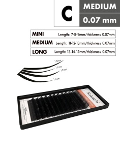 Extension Ciglia Vari C - MEDIUM| Kalentin cosmetici professionali