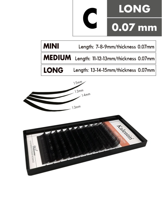 Extension Ciglia Vari C - LONG| Kalentin cosmetici professionali