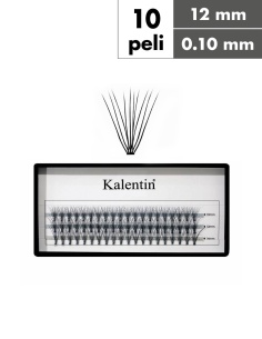 Ciuffetti ciglia nodo piatto - 10 peli Ø0,10 - 12mm| Kalentin cosmetici