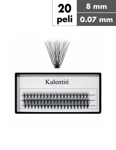 Ciuffetti ciglia nodo piatto 20 peli - Ø0,07 - 8mm| Kalentin cosmetici