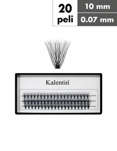 Ciuffetti ciglia nodo piatto 20 peli - Ø0,07 - 10mm| Kalentin cosmetici