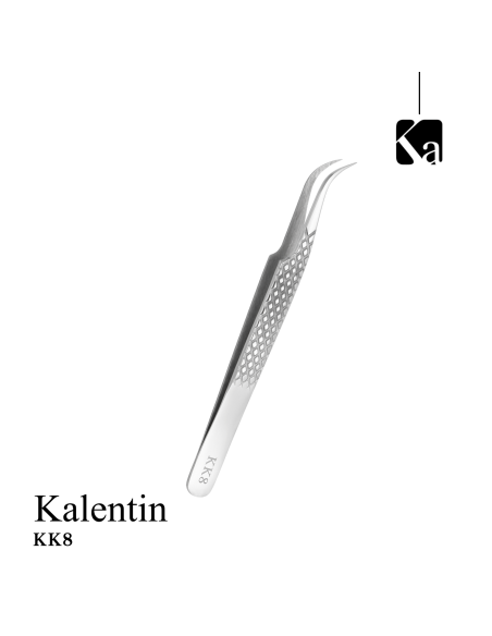 Pinza alta precisione punta tonda 12 cm per ciglia - KK8 | Kalentin