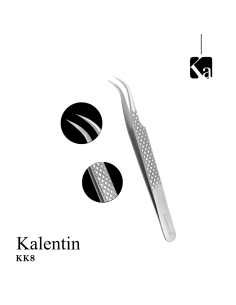 Pinza alta precisione punta tonda 12 cm per ciglia - KK8 | Kalentin