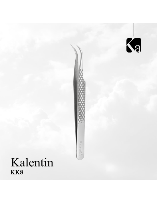 Pinza alta precisione punta tonda 12 cm per ciglia - KK8 | Kalentin