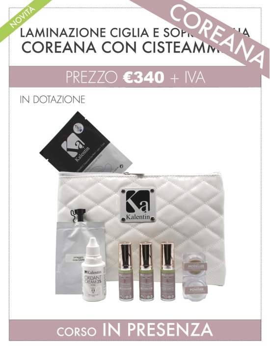 IN PRESENZA - Doppio corso laminazione ciglia e sopracciglia coreana con CISTEAMMINA  | Kalentin corsi professionali laminazione
