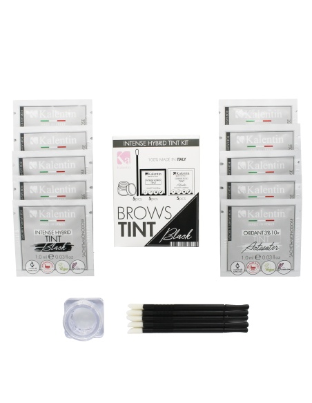KIT TINTA sopracciglia NERO Intense Hybrid - 10 pezzi | Kalentin cosmetici di qualità
