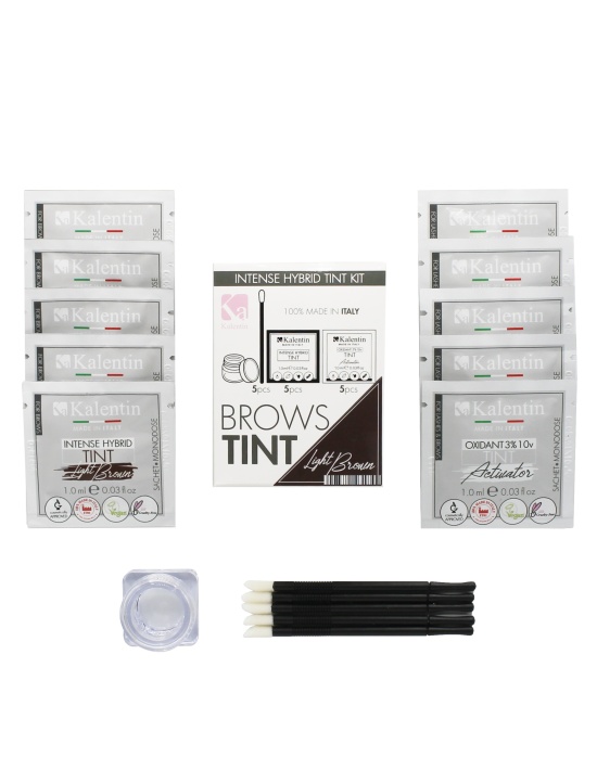 KIT TINTA sopracciglia CASTANO CHIARO Intense Hybrid - 10 pezzi | Kalentin cosmetici di qualità
