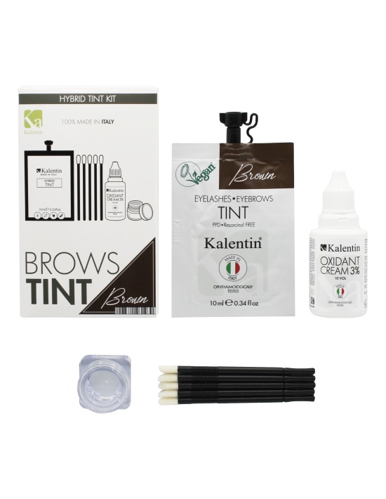 KIT TINTA sopracciglia CASTANO Ibrida effetto henné| Kalentin cosmetici di qualità