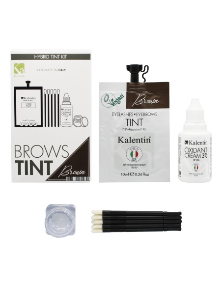 KIT TINTA sopracciglia CASTANO Ibrida effetto henné| Kalentin cosmetici di qualità