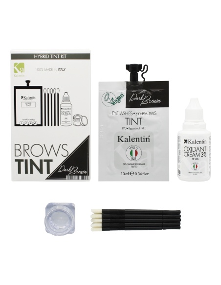 KIT TINTA sopracciglia CASTANO SCURO Ibrida effetto henné | Kalentin cosmetici di qualità