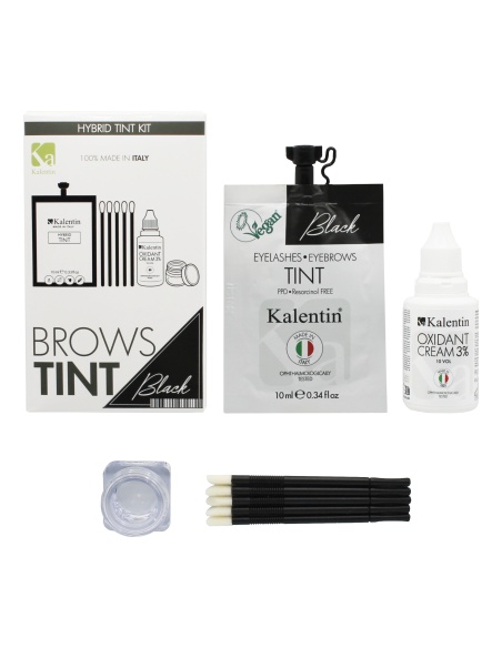 KIT TINTA sopracciglia NERO Ibrida effetto henné | Kalentin cosmetici di qualità