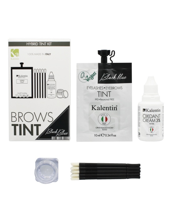 KIT TINTA sopracciglia NERO BLU Ibrida effetto henné | Kalentin cosmetici di qualità