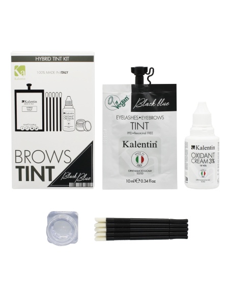 KIT TINTA sopracciglia NERO BLU Ibrida effetto henné | Kalentin cosmetici di qualità