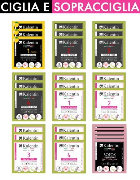 UNA TANTUM 24 monodosi laminazione ciglia e sopracciglia (6 applicazioni) + Filler Hyaluronic | Kalentin cosmetici di qualità