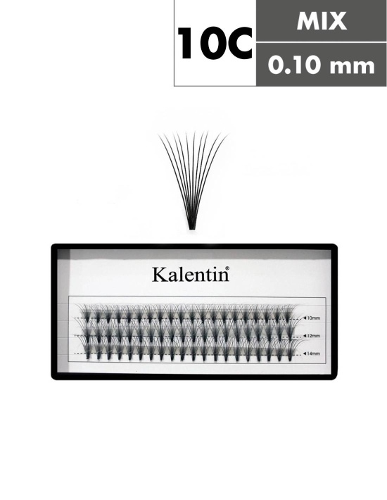 Ciuffetti ciglia senza nodo 10D - Ø0,10 - MIX| Kalentin cosmetici