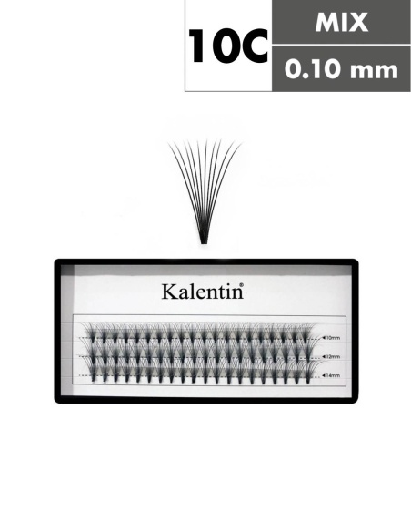 Ciuffetti ciglia senza nodo 10D - Ø0,10 - MIX| Kalentin cosmetici