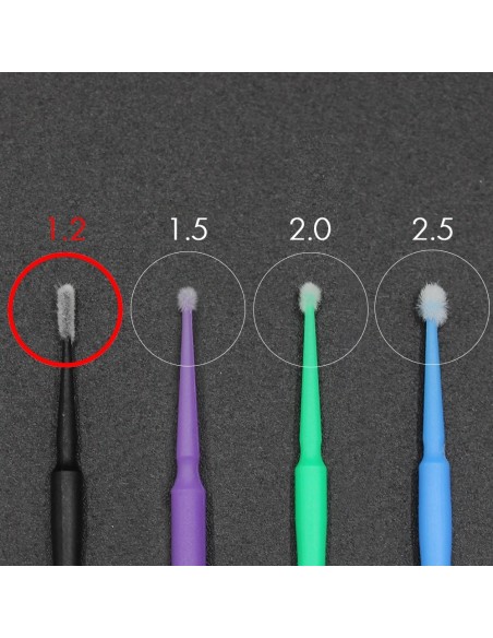 Micropennelli vegani 1.2mm per ciglia e sopracciglia | Kalentin