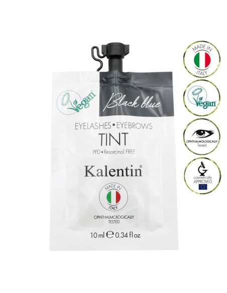 Tinta ibrida effetto henné per ciglia e sopracciglia preattivata - Nero Blu| Kalentin cosmetici di qualità
