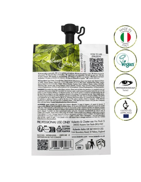 Tinta ibrida effetto henné per ciglia e sopracciglia preattivata - Castano Scuro | Kalentin cosmetici di qualità