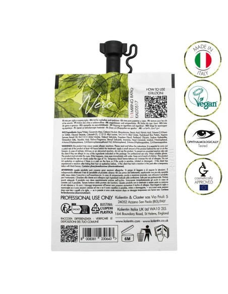 Tinta ibrida effetto henné per ciglia e sopracciglia preattivata - Nero| Kalentin cosmetici di qualità