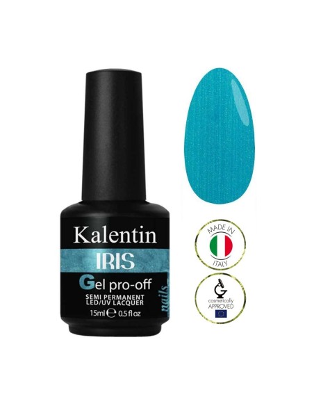 Smalto gel semipermanente blu perlato - Iris 26 │Kalentin