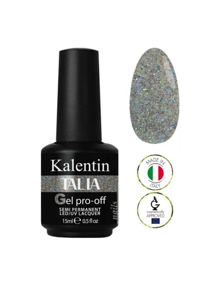 Smalto gel semipermanente grigio glitterato - Talia 58 │Kalentin