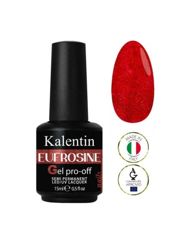 Smalto gel semipermanente glitter rosso - Eufrosine 76 │Kalentin