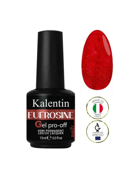 Smalto gel semipermanente glitter rosso - Eufrosine 76 │Kalentin