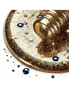 Smalto gel semipermanente glitter blu e oro - Teia 85 senza TPO │Kalentin 2