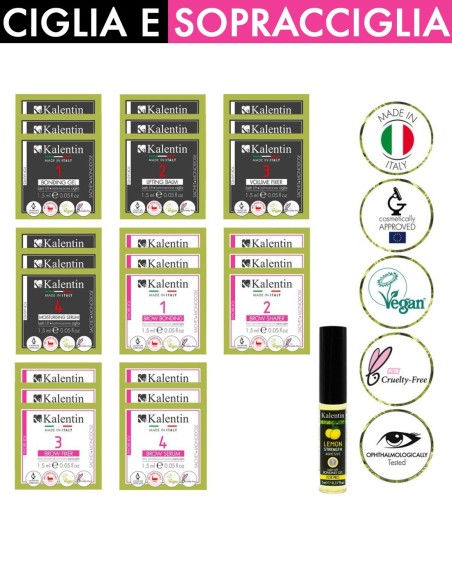 UNA TANTUM 24 monodosi laminazione ciglia e sopracciglia (6 applicazioni) + Lemon | Kalentin cosmetici di qualità