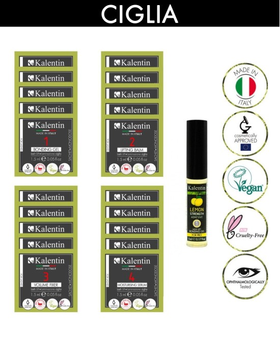UNA LASH  20 monodosi laminazione ciglia (5 applicazioni) + Lemon  | Kalentin cosmetici di qualità